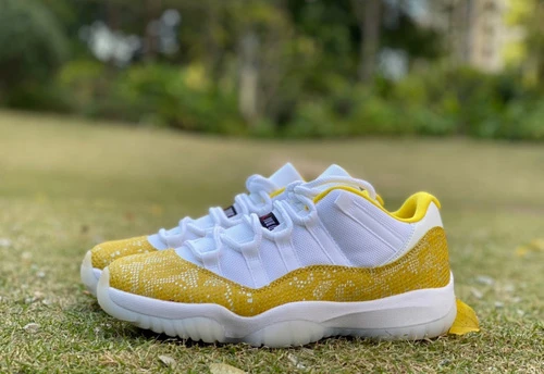 Air Jordan 11 Low WMNS "Yellow Snakeskin" Yellow Basketball Shoes AH7860-107