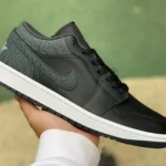 Air Jordan 1 Low "Black Crackle" Retro Low-Top Basketball Sneaker FB9907-001