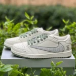 Travis Scott x Nike Air Jordan 1 x BURBRRRY Low Green White Sneakers DM7866-020