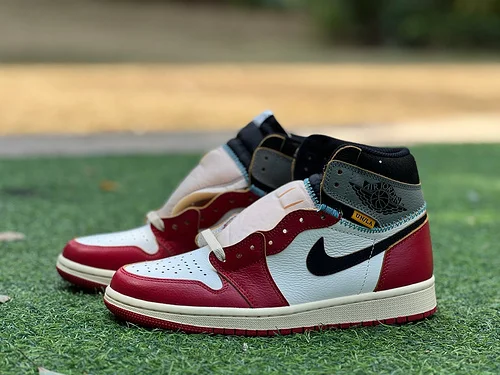 Union LA x Air Jordan 1 High OG Retro Basketball Shoes White Red Grey Black HV8563-600