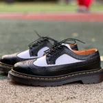 Dr. Martens Black White Leather Brogue Shoes