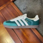 Adidas Samba OG Green White T-Toe Training Shoes Original Materials JI3215
