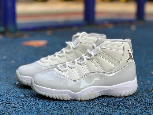 AJ11 White Grey High Top Sneakers Air Jordan 11 "Grand Finale" AR0715-110
