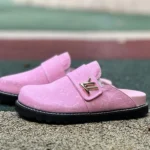 ルイ?ヴィトン LV ハーフスリッパ ピンク コージーコンフォート デニムミュール