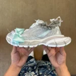 VG バレンシアガ 3XL 10代 レースリボン ベージュホワイト スニーカー