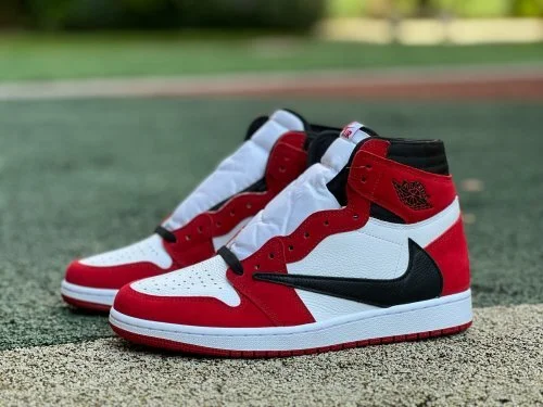 LJR版 AJ1 トラヴィス?スコット ハイトップ ホワイトレッド スニーカー DH3227-601